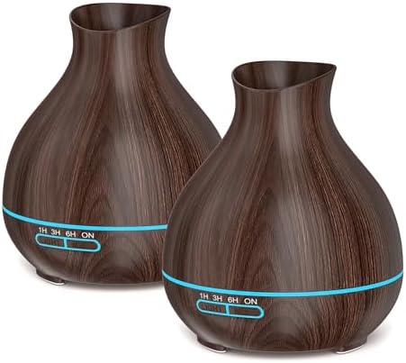 Aromatherapy Essential Oil Diffusers,2 PCS 550ml High Mist Output Humidifiers for Large Room, Home, Waterless Auto-Off, 7 Color LED Lights Cool Mist Humidifier Ultrasonic Diffusers by BZseed+Diffuser
