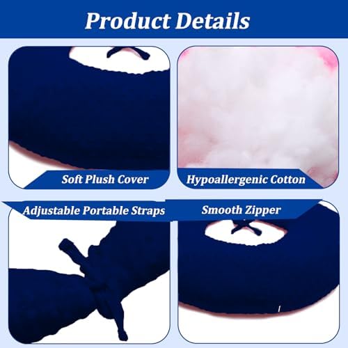BBL Pillow After Surgery for Butt Sleeping, Brazilian Butt Lift Pillow Post Surgery Recovery for Sitting Sleeping Driving Donut Pillow for Woman Lumbar Back Cushion Seat Foam (Dark Blue) - Image 3