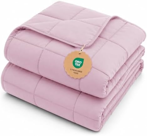 L'AGRATY Weighted Blanket - 40"x60" 10lbs Cooling Breathable Microfiber Material with Glass Beads Small Blanket All-Season Summer Fall Winter Soft Thick Comfort by LAGRATY