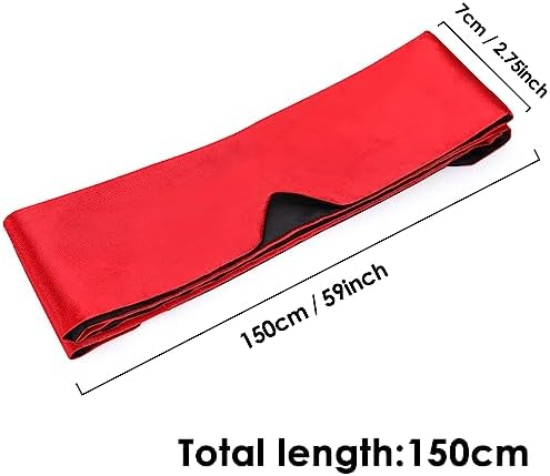 FRESHME Satin Eye Mask Sleeping - Adjustable Eye Shade Soft and Comfortable Satin Eye Blinder Cover for Women Men Night Travel Nap Meditation Valentine's Day Gift 160cm/63in Black and Red - Image 6