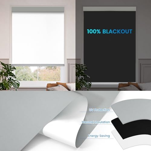 Motorized Blackout Roller Shades – Custom Smart Blinds with Remote Control, 25 Colors & Sizes, Rechargeable Battery or Plug-in, Tuya WiFi Optional, Home & Office Window Shades (Parchment White/CH9440) - Image 4