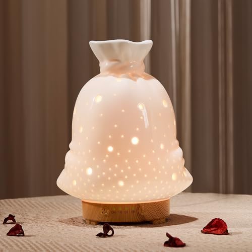 160ML Ceramic Diffuser for Essential Oils Lucky Bag Aromatherapy Diffuser Ultrasonic Cool Mist Humidifier with Intermittent Mist Modes Waterless Auto Off for Room Office - Image 2