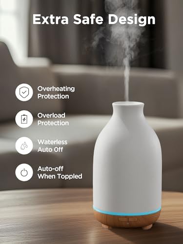 InnoGear 150ml Ceramic Essential Oil Diffuser, Diffusers for Home, Yellow - Image 3