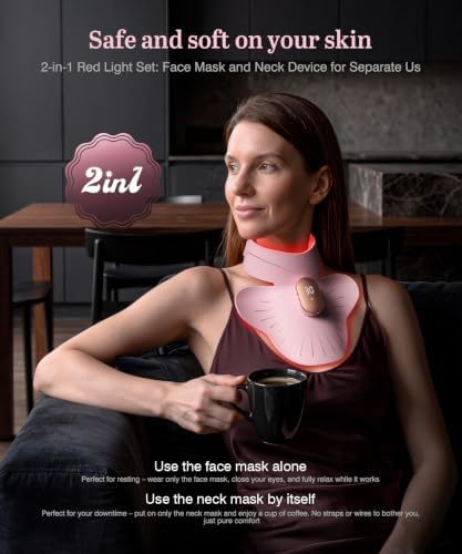 Red Light Therapy Mask for Face & Neck, 850nm NIR & 660nm Red LED, 4 Modes - Image 3
