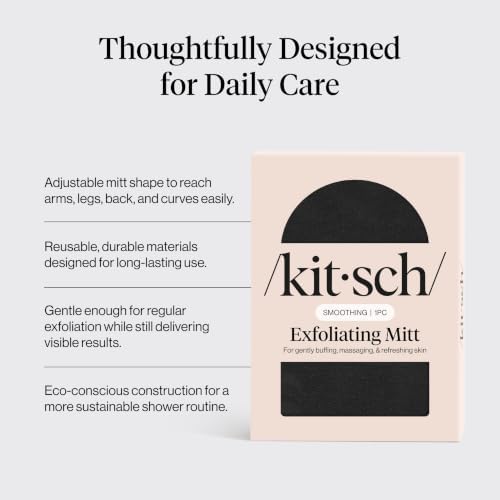 Kitsch Exfoliating Glove – Exfoliating Mitt - 1pc Black - Image 3