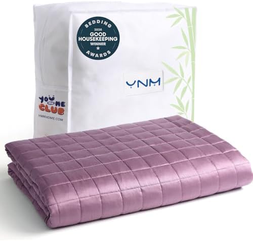 YnM Exclusive Cooling Rayon Derived from Bamboo, Smallest Compartments, Bed Blanket for One Person of 190lbs, Ideal for Queen/King Bed (60x80 Inches, 20 Pounds, Fuchsia Purple) by YNM