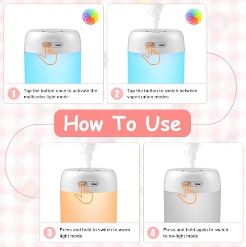 Plant Humidifier Indoor, 650ml Humidifier for Plants, White - Image 4