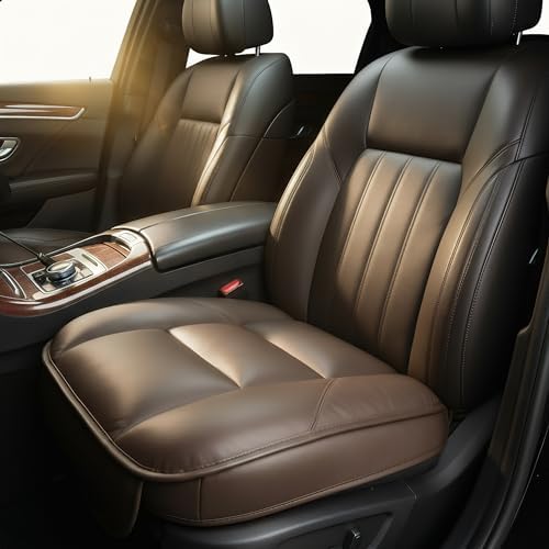 CORRIDOR Genuine Leather Seat Cushion for Car - Handmade - Relieve Hip, Pressure and Sciatica Pain - Ideal for Lower Back Pain - for Office Chair and Car Seat (Coffee Brown, Cushion) by CORRIDOR