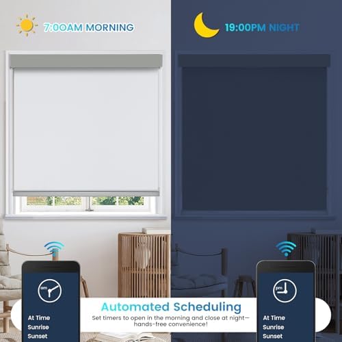 Motorized 100% Blackout Roller Shades – Custom Smart Blinds with Remote, Rechargeable Battery or Plug-in Motor, Tuya WiFi Optional, Home & Office Automatic Window Shades (Honey Beige/CH9442) - Image 6
