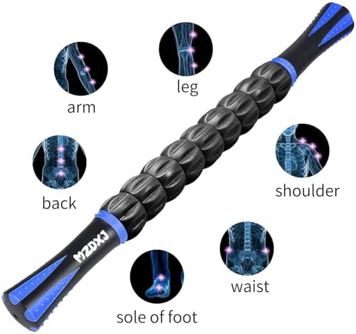 Muscle Roller Massage Roller Stick- Deep Tissue Fascia Blaster for Myofascial Pain Relief, Lymphatic Drainage & Body Sculpting, Handheld Physical Therapy & Recovery Tool ​(Blue & Black - Image 6