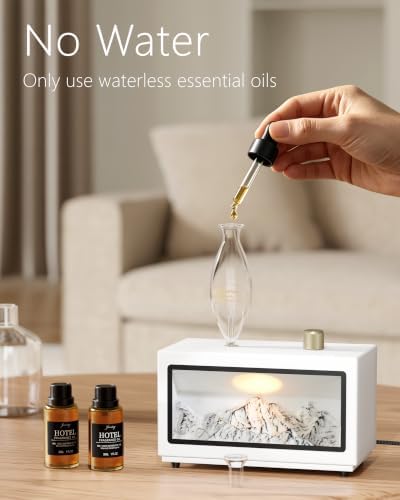 Waterless Oil Diffuser, Snowy Mountains Style, 3 Color Light with Bulb - Image 4
