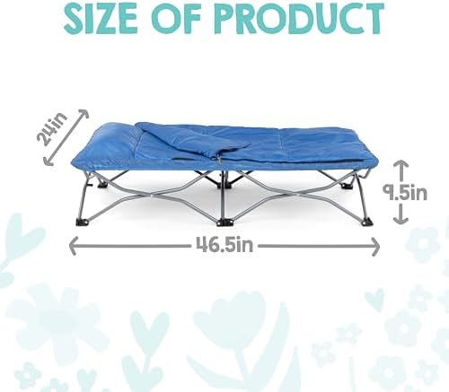 Regalo My Cot Deluxe Portable Toddler Bed, Indoor/Outdoor Kids Nap Cot with Sleeping Bag & Pillow, Lightweight Folding Travel Design for Home, Daycare, Camping & Sleepovers, Ages 2-5 - Image 4