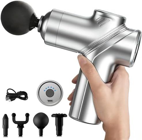 LEERCON Massage Gun Deep Tissue Mini Muscle Massager for Pain Relief, Grey by leercon