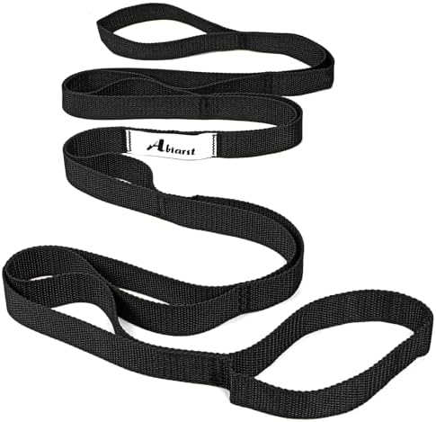 Abiarst Stretching Strap Yoga Straps for Physical Therapy, 10 Loops Non-Elastic Stretch Band for Pilates, Flexibility, Exercise and Gymnastics by Abiarst