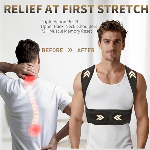 WNIEYO Posture Corrector for Women and Men Back Brace for Women Back Straightener for Effective Lower Back Pain Relief, Scoliosis, and Better Posture Support(black L) - Image 5