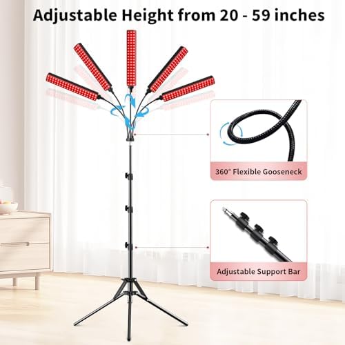 Red Light Therapy for Face Body, 5 Heads Red Infrared Light Therapy Device, 7Colors Full Body Red Light Therapy Devices, 660nm and 850nm Near Infrared for Face,Muscle,Body,Skin - Image 6
