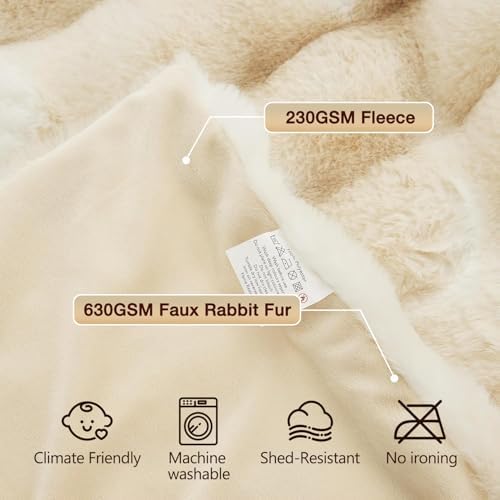 ORINOVA Light Tie-dye Yellow Thick Throw Blanket for Couch Living Room 50x60 Fluffy Bed Furry Comforter Soft Blanket Best Housewarming Home Gifts 860 GSM - Image 6