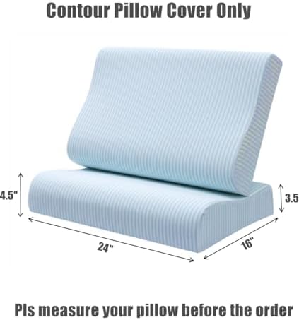 Replacement Pillow Case,Soft Cotton Pillowcase Zippered for Memory Foam Neck Pillow,Pillow Protector for Latex Pillow Cervical Pillow - Image 3