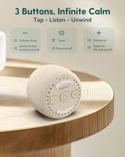Babelio White Noise Sound Machine for Adults Kids Baby, Travel Sound Machine for Sleep, Mini and Portable, 15 Non-looping Sounds, Timer, Memory Function, Easy to Pocket and Travel, Putty Gray - Image 5