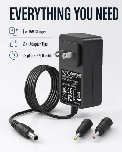 15V Massage Gun Charger for Theragun Mini,Theragun Prime AC Power Cord Adapter Model BR-GUN-002, Mini-PKG-US HXD302-1501500CN/ZZ HXD302-1501500US Charger Replacement - Image 5