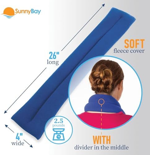 SunnyBay Microwavable Heating Pad, Neck and Shoulder Wrap, 26x4 inch, Sky - Image 2