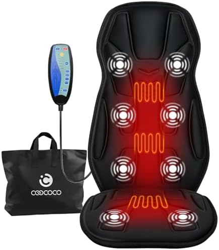CooCoCo Massage Chair Pad with Heat, 8 Motors, 2 Heat Levels for Recliners by CooCoCo