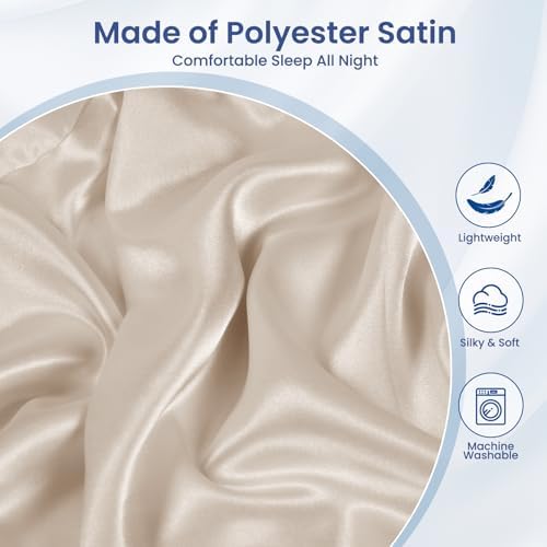 Satin Pillowcase for Cervical Pillows, (Cover Only) Fit for 24.8"x14.96"x5.51"/3.54" Orthopedic Neck Support Pillow, Silky Smooth Pillowcase Cover with Zipper Closure (Champagne) - Image 5
