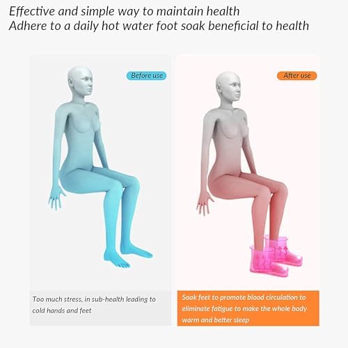 WMHYLYH Movable Foot Soaker, Portable Feet Soaking Tub Massage Foot Bath Shoes, Bath Massager Basin Pedicure Feet Spa Shoes for Thermal Massage to Promote Blood Circulation (Large, Red) - Image 2