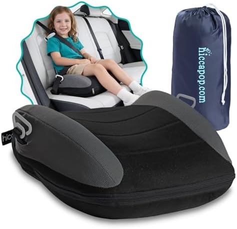 UberBoost Inflatable Booster Car Seat, Travel Booster Seat, Graphite Black by hiccapop