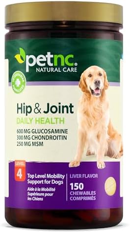 PetNC Level-4 Hip & Joint Chews for Dogs, Max Support, 150 Count by VisitthePetnc