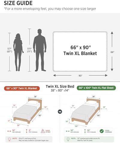 Bedsure 100% Cotton Blanket, Herringbone Weave, Twin-XL, Coffee Brown - Image 6