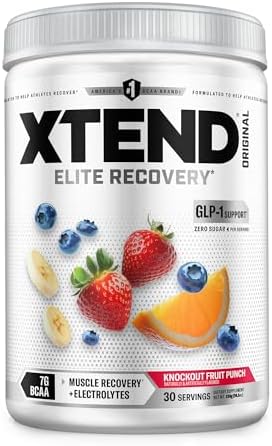 Xtend Original BCAA Powder with Zero Sugar, Knockout Fruit Punch, 30 Serv by Xtend