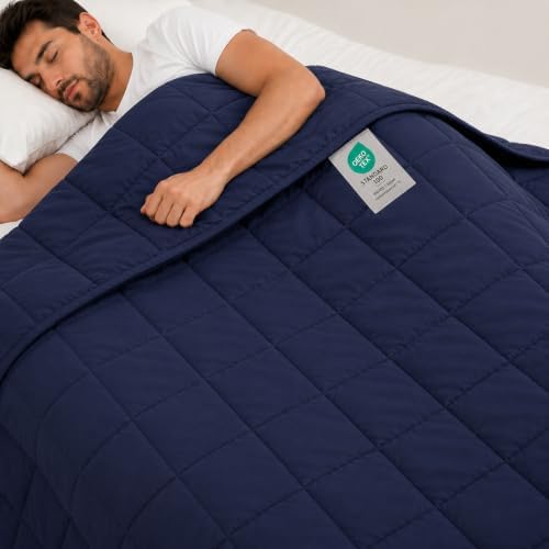 Weighted Blanket for Adults 25lbs, 88"x104", Cal King Cooling Heavy Throw Blanket for 220-280lbs, Microfiber Soft Big Blankets Weighted Comforter, Navy by BETU