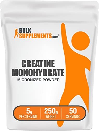 BulkSupplements.com Creatine Monohydrate Powder - Micronized Creatine Powder, Unflavored - Pure & Gluten Free, 5g (5000mg) per Servings, 250g (8.8 oz) (Pack of 1) by BULKSUPPLEMENTSCOM