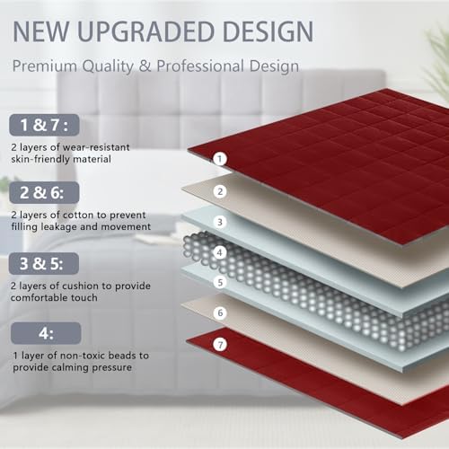 Weighted Blanket for Adults 12lbs, 48"x72", Twin Full Size Cooling Heavy Throw Blanket for 110-130lbs, Microfiber Soft Big Blankets Weighted Comforter, Red - Image 5