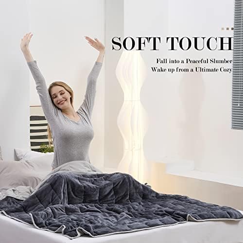 Satwip Weighted Blanket 10 Pounds Grey Fuzzy Warm Flannel Bed Blanket for Adults with Soft Breathable Sanded, 48 x 72 inches, Grey - Image 2