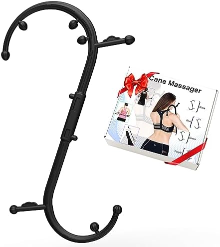 AISZG Back and Neck Massager - Massage Trigger Point Cane,Birthday Gifts for Women Men Her Him Mom,Valentines Day Gifts for Her Him Boyfriend(Black) by AISZG