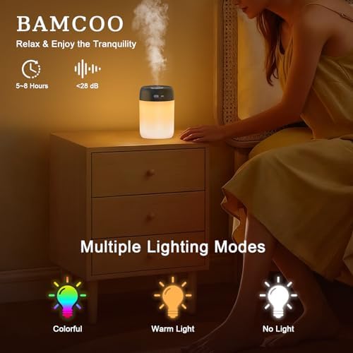 Plant Humidifier Indoor, 650ml Humidifier for Plants, Black - Image 2