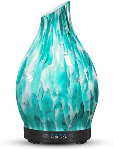 Glass Essential Oil Diffuser for Home, 120ML, 7 Color Lights by JOYOLO