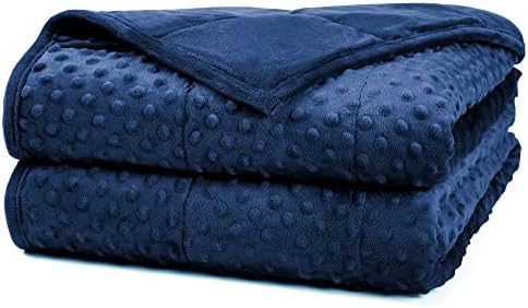 Alomidds Weighted Blanket for Adults 20lbs Twin 48"x72" Minky Navy by Alomidds