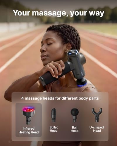 RENPHO Active 2 Red Massage Gun with 850nm Infrared Heating & 3 Light Modes - Image 6