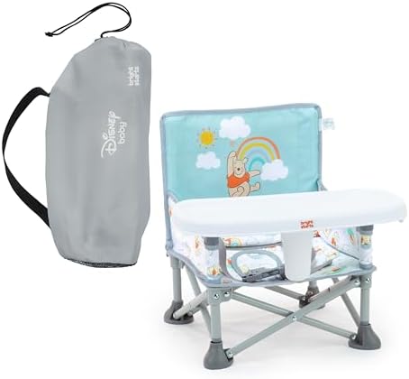 Bright Starts Disney Winnie The Pooh Pop 'N Sit Portable Booster, Indoor/Outdoor Use, Floor Seat with Feeding Tray, 6 Mos - 3 Yrs by BrightStarts