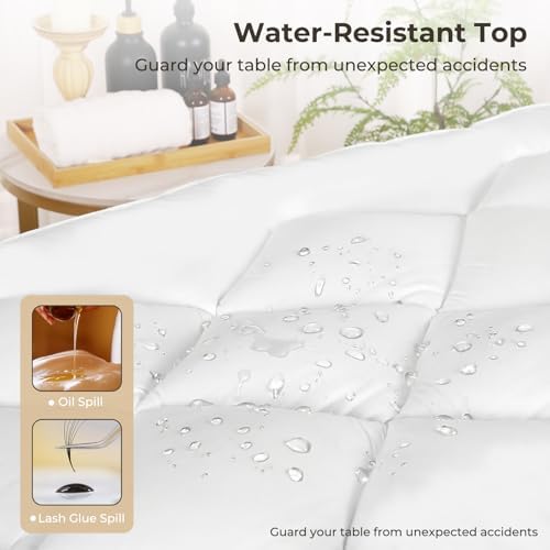 3inch Plush Lash Bed Topper Set – Waterproof Massage Table Topper, Cozy Pillow Top Cover Fits Spa & Massage Tables For Esthetician Lash Artist,Includes White Massage Pad & Face Cradle Cover - Image 6