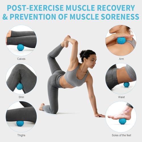 2.3" Mini Vibrating Massage Ball, 10-Speed Vibrating Foam Roller, Lacrosse Ball Massage Ball Therapy for Relieving Muscle Tension & Soreness, Vibrating Massage Roller for Plantar Fasciitis(Blue) - Image 2