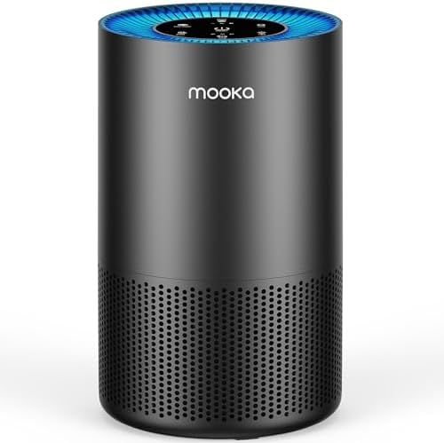 MOOKA H13 HEPA Air Purifier for Home Pet Large Room Up to 1300ft², Black by MOOKA
