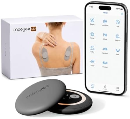 Wireless TENS Unit Muscle Stimulator, App-Controlled Deep Tissue Muscle Stimulator with 18 Massage-Inspired Modes for Pain Relief, Soreness, Back, Shoulders, Arms & Legs by mooyee