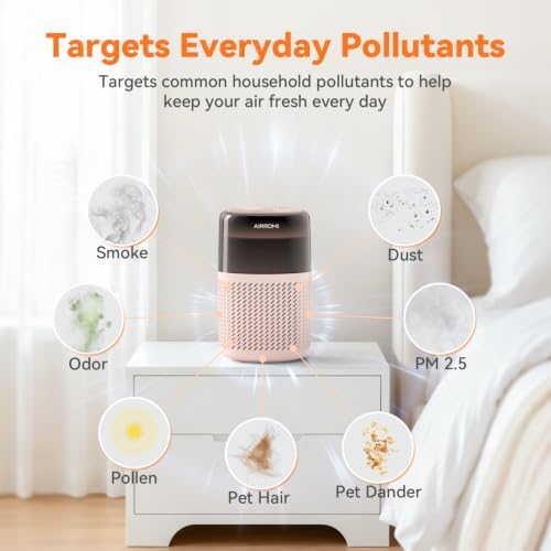 AIRROMI HEPA Air Purifier for Bedroom&Home,Pet Air Purifier for Home Pets,Removes Pet Odor,Cat Litter Smell,Dust,Quiet Room Air Purifier with Scents,360°Air Cleaner,A2005 Creamy Beige - Image 4