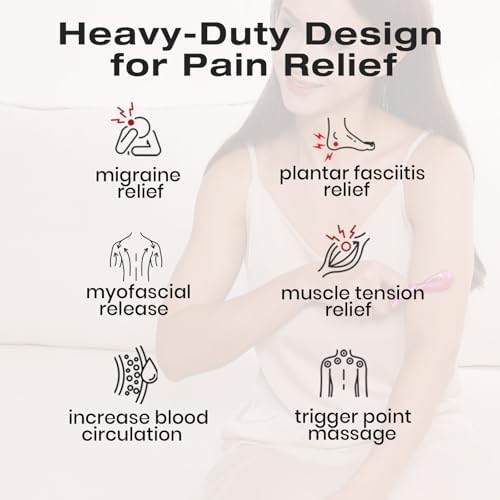 lifechill Trigger Point Massage Tool for Pain Relief Deep Tissue, Gua Sha & Muscle Scraper Tool for Full Body, Thumb Saver Acupressure Tool Relieve Muscle Knots (Rose Red) - Image 4