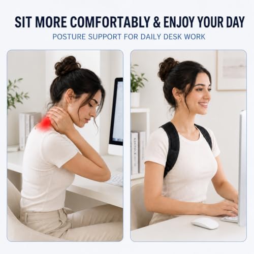 Posture Corrector for Women and Men, Adjustable Upper Back Brace with Shoulder Pads, Back Straightener for Rounded Shoulders & Daily Posture Support (Extra Large) - Image 2