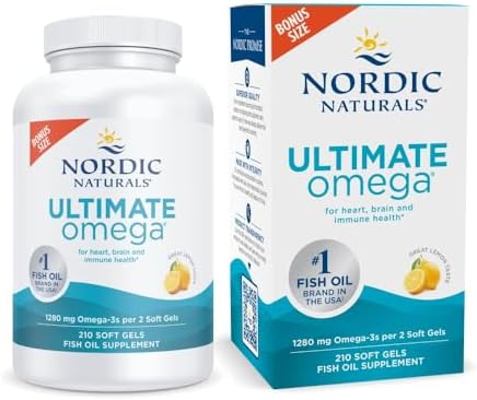 Nordic Naturals Ultimate Omega, 1280mg Omega-3 Fish Oil, Lemon - 210 Count by NordicNaturals
